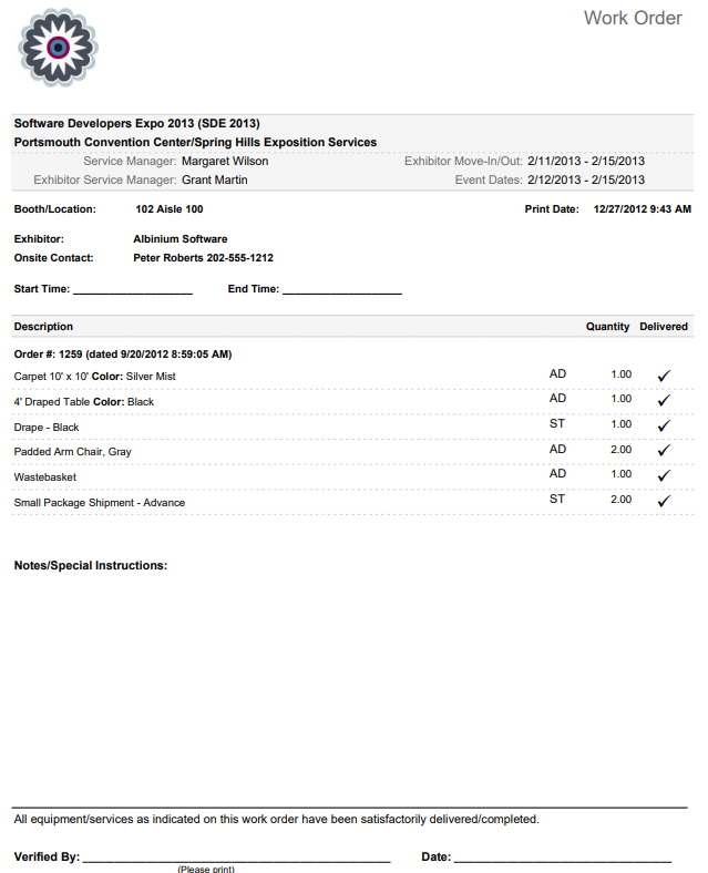 Work order boomer commerce